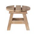 Vintiquewise Decorative Antique Wood Style Natural Wooden Accent Stool for Indoor and Outdoor QI004290